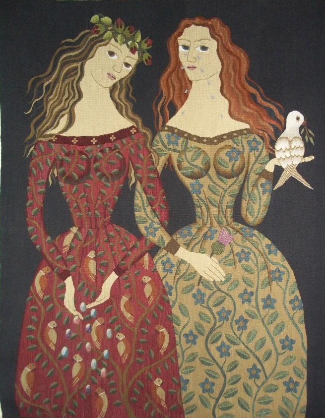 Chrissie Freeth tapestry, brexit/wakehurst sisters tapestry